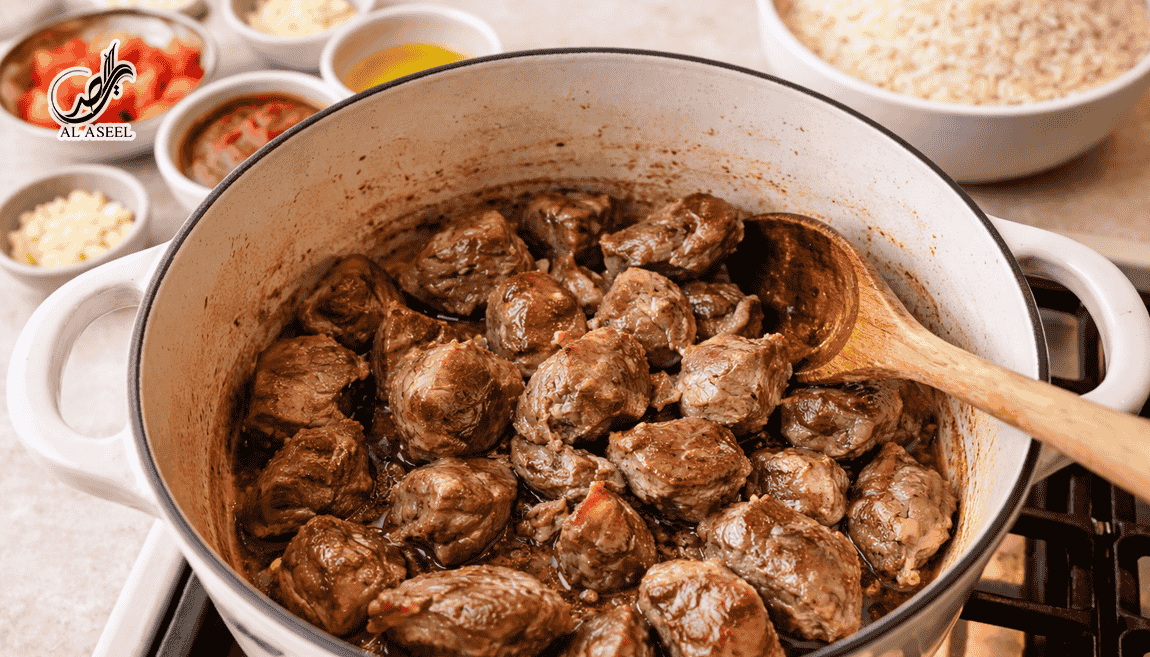 آماده سازی گوشت برای مچبوس لحم