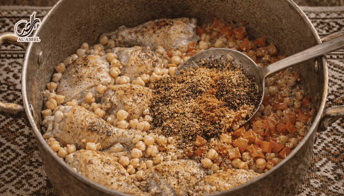 اضافه کردن مرغ و گوجه فرنگی
