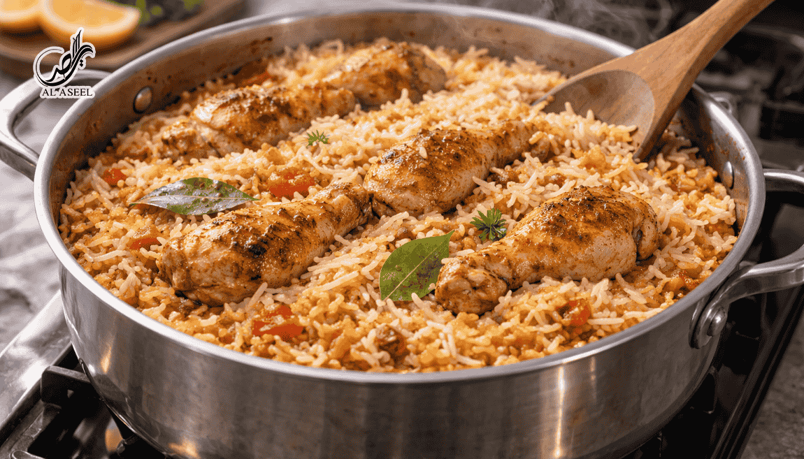 پخت برنج و آماده شدن مچبوس مرغ جنوبی