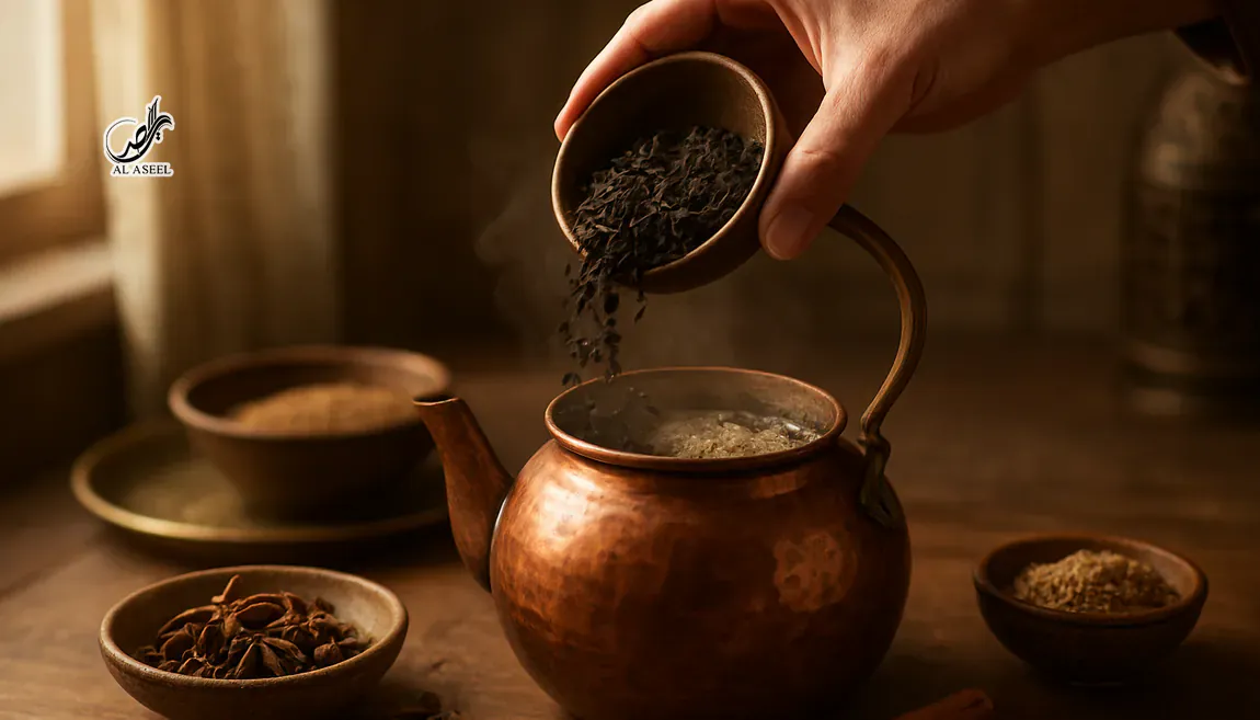 چای کرک در استکان با بخار
